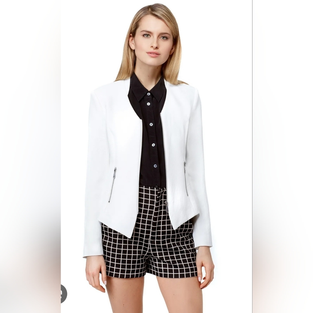 Rebecca Minkoff Miles Moto Jacket Size 12 White
